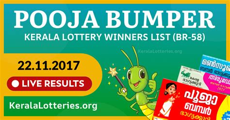 Kerala Pooja Bumper lottery results .